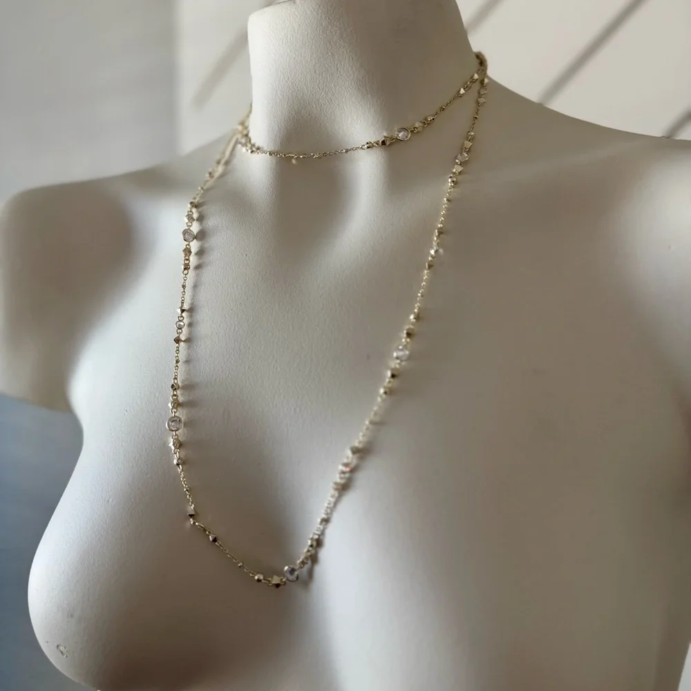 Kendra Scott - Winifred Necklace in crystal and gold finish - Picture 4 of 8